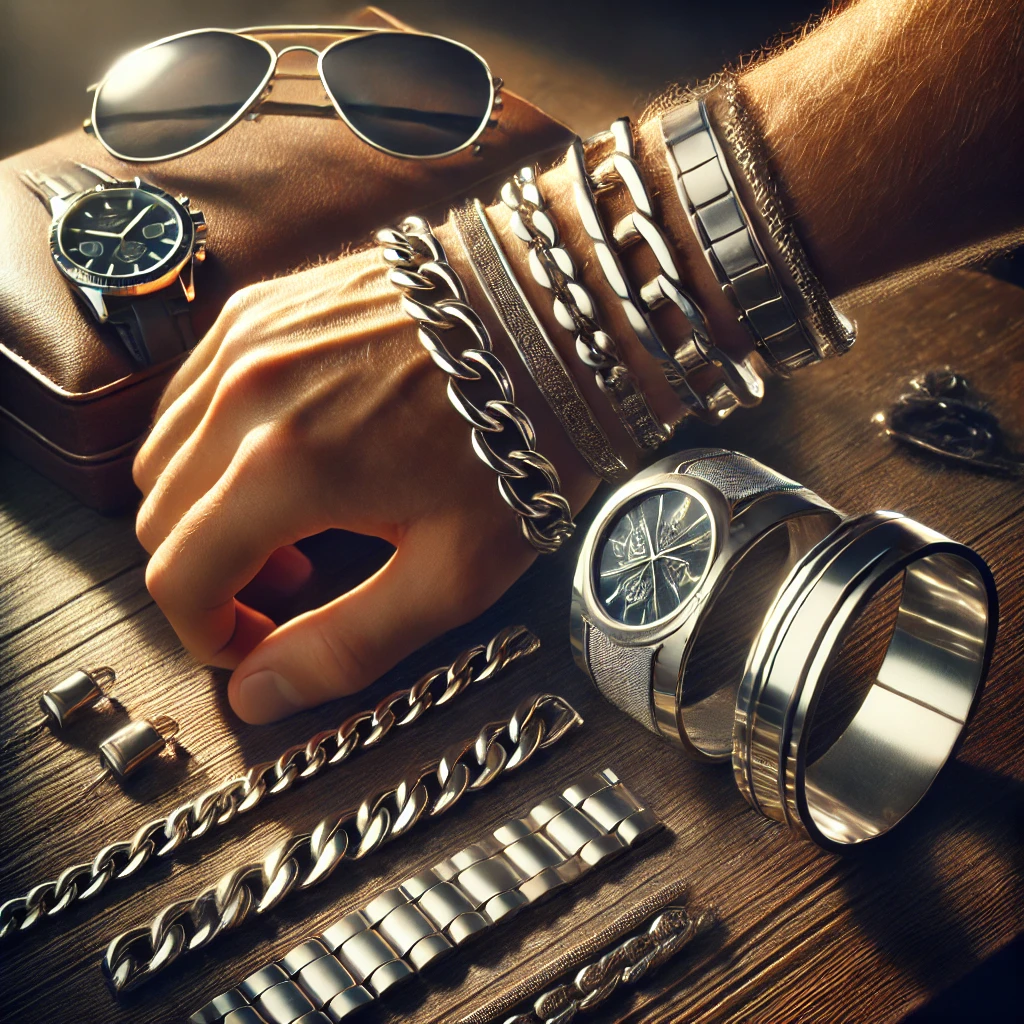 mens sterling silver bracelets